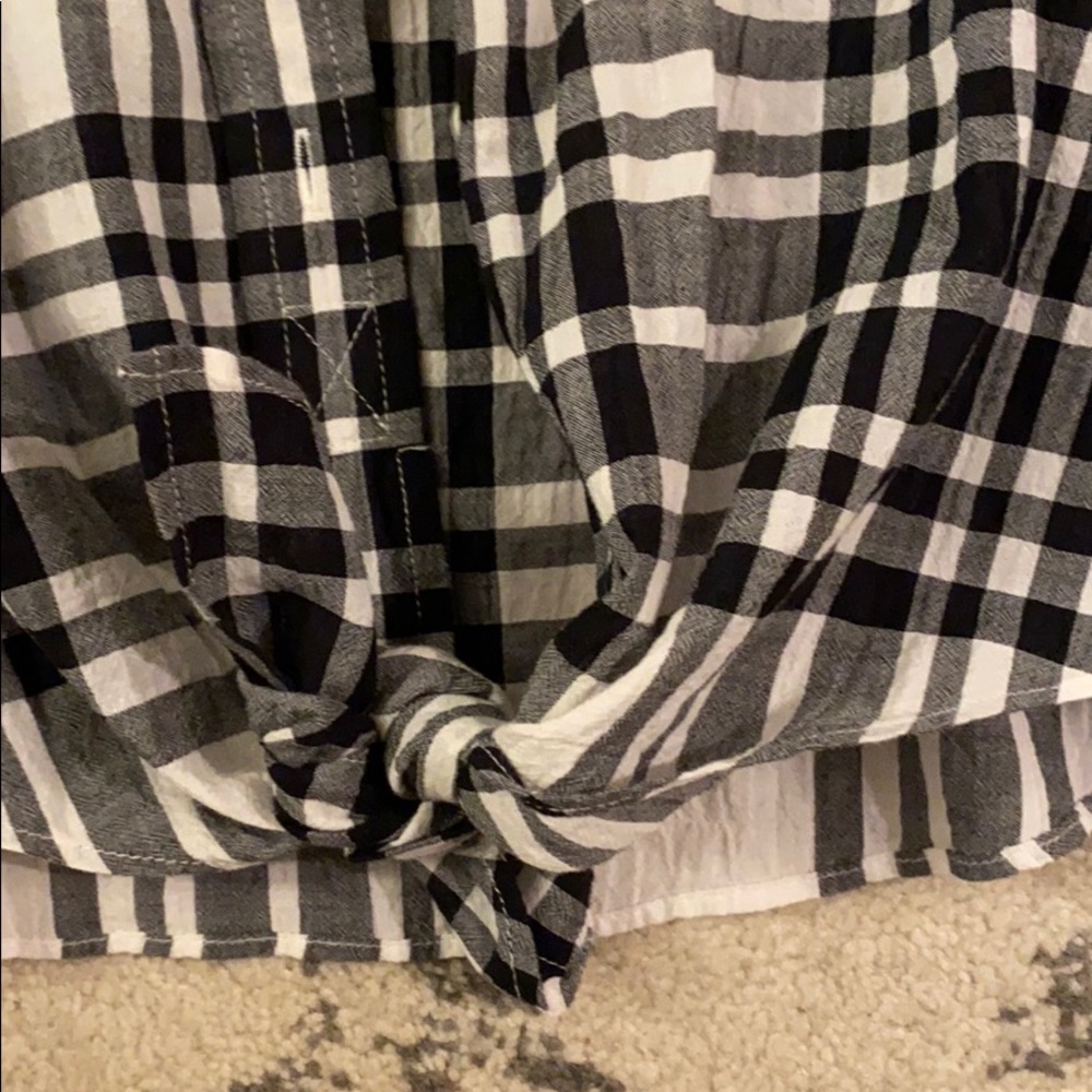 NWT J. Crew Factory long sleeve plaid w/ front tie - Picture 3 of 4